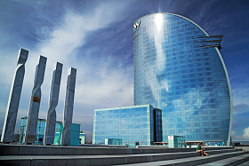 西班牙巴塞罗那-2014 年 9 月 29 日。在巴塞罗那，西班牙的巴塞罗那 W 酒店