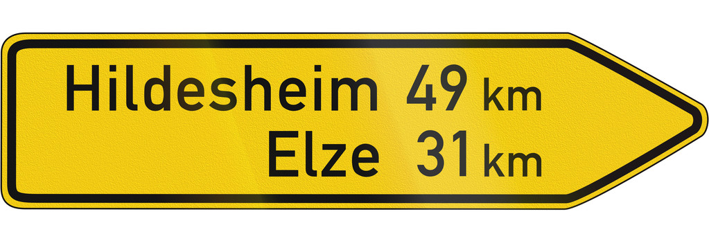 对重要道路方向标志