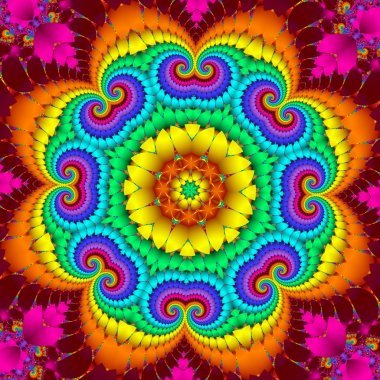 多彩的抽象背景與花卉圓裝飾。你 ca