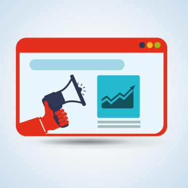 市場營銷在線設計。電子商務圖標。孤立的插畫、 矢量