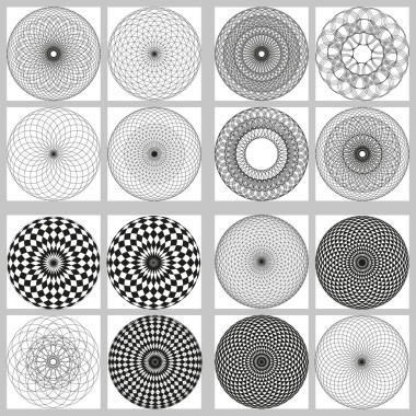 黑色和白色几何圆形图案.图片