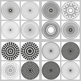 黑色和白色几何圆形图案.图片