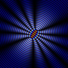 抽象的白色蓝色同心螺旋图片