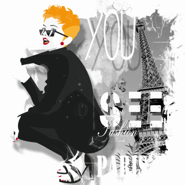 素描風(fēng)格的時(shí)尚女孩