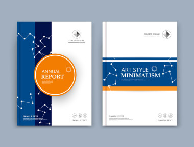 抽象的成分。橙色的圓圈，藍色正方形紋理。點、 線、 鏈部分施工。白色的小冊子標題頁。創(chuàng)意圖圖標表面?？驂K節(jié)橫幅形式。廣告?zhèn)鲉巫煮w