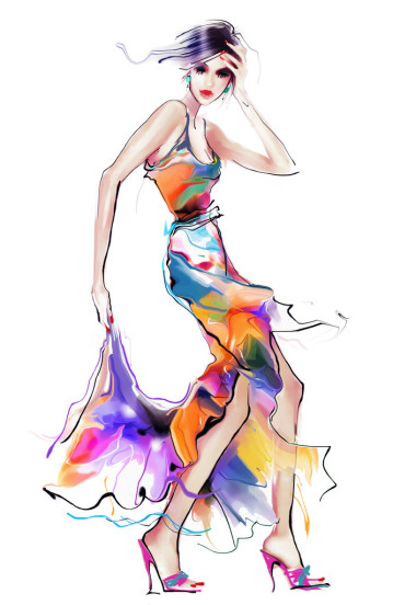 时髦的衣服的女人照片