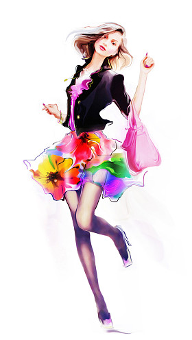 时髦的衣服的女人图片