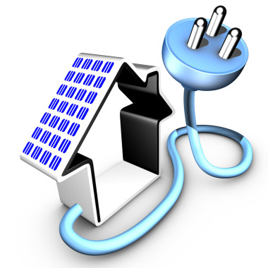 太阳能电池板提供能源的电器插头