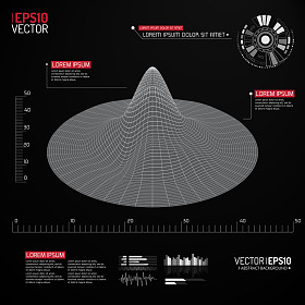 抽象矢量风景背景。网络空间网格。几何背景与 sci fi 未来派的用户界面