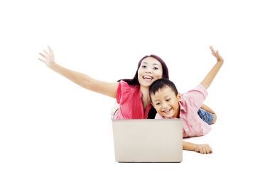 幸福的家庭與便攜式計算機