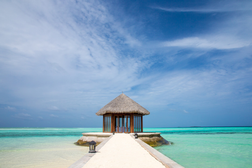 在马尔代夫的热带海滩图片