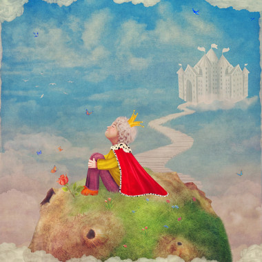 美丽的天空，插画艺术的行星上的小王子