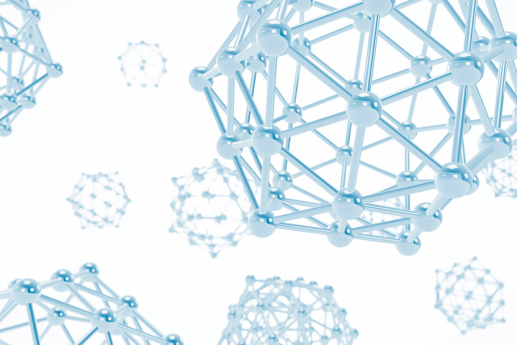 科学抽象的分子。3d 渲染 科学抽象的分子。3d 渲染