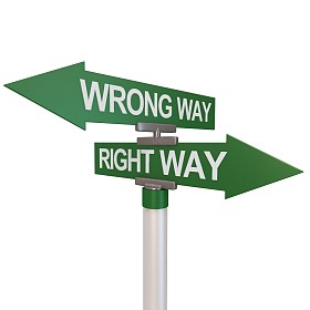 绿色的双向街道标志图片