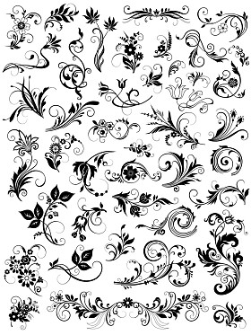 书法花卉设计元素