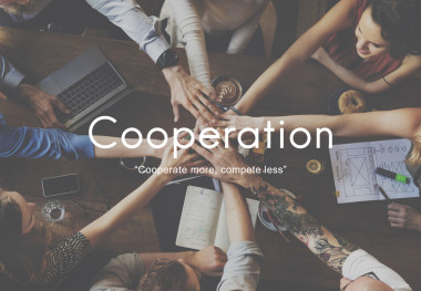 業(yè)務(wù)團(tuán)隊(duì)在一起手牽手