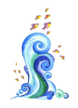 旋流碧波荡漾的海洋、 海洋、 河