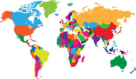 多彩世界地图图片