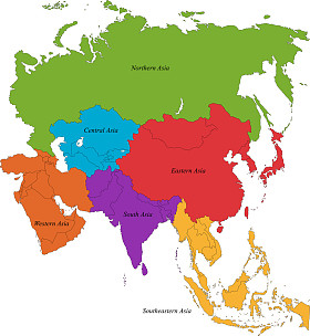亚洲地图图片