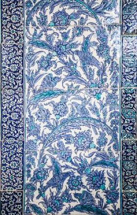 蓝色瓷砖在伊斯坦布尔托普卡匹宫