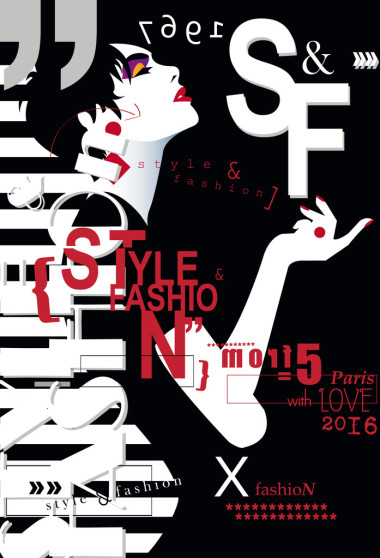 素描风格的时尚女孩