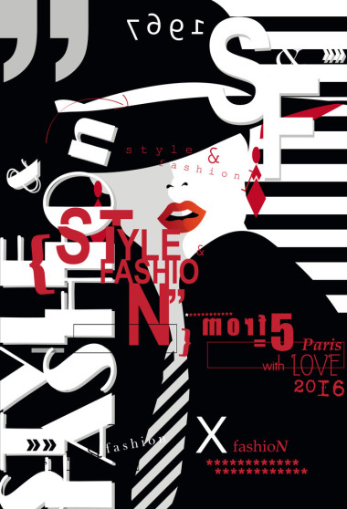 素描风格的时尚女孩