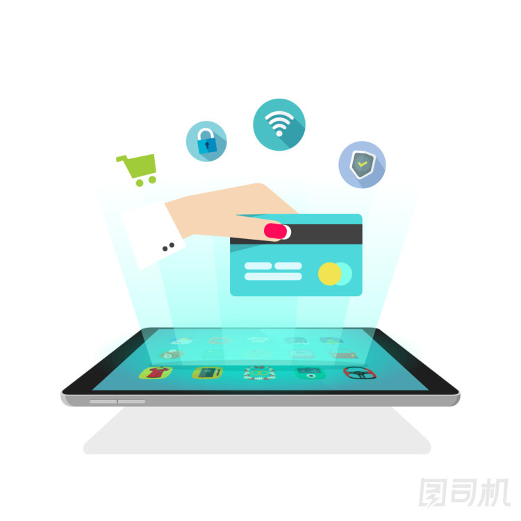 平板電腦光線圖標(biāo)在線安全電子商務(wù)購(gòu)物、 未來(lái)技術(shù)