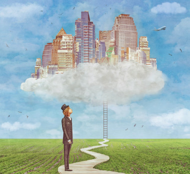 展望未來(lái)的年輕充滿希望的人 