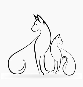 猫和狗的宠物标志图片