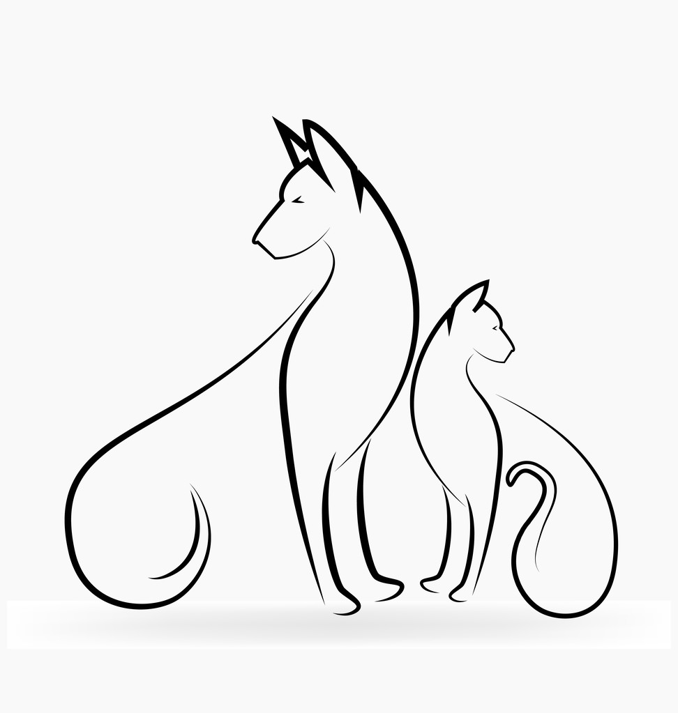猫和狗的宠物标志图片
