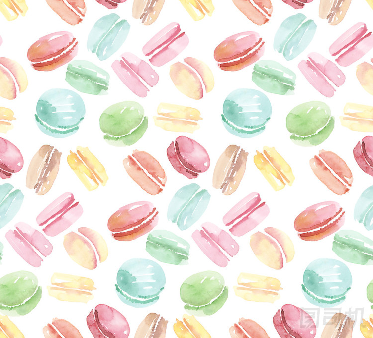 多彩的什錦的瑪卡無縫模式。水彩怡樂思