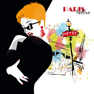 素描风格的时尚女孩