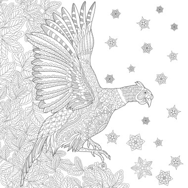 程式化的 Zentangle 雉鳥