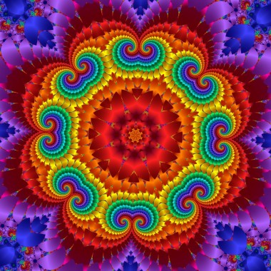 多彩的抽象背景與花卉圓裝飾。你 ca