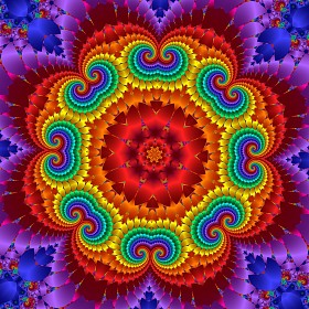 多彩的抽象背景与花卉圆装饰。你 ca