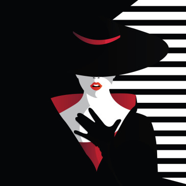 复古风格的时尚女孩.图片