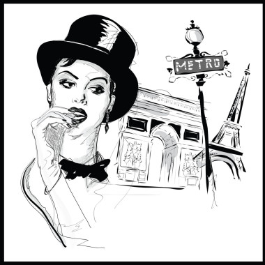 素描風格的時尚女孩