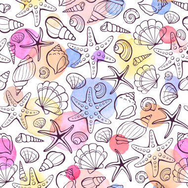 海贝壳无缝背景图片