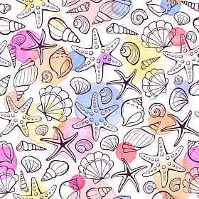 海贝壳无缝背景图片