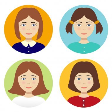 阿凡達在彩色背景上的女孩