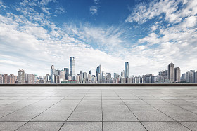 空楼与城市景观和重庆市的天际线