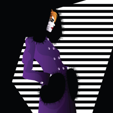 复古风格的时尚女孩.图片