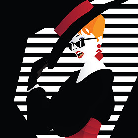 复古风格的时尚女孩