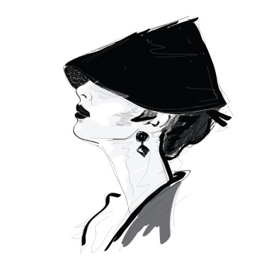 素描風(fēng)格的時(shí)尚女孩