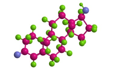 分子結(jié)構(gòu)的激素睪酮，3d 渲染