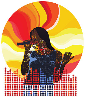 流行歌手上设计的抽象背景图片