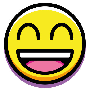 卡通笑臉孤立在白色背景上