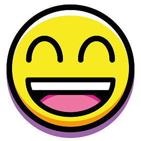 卡通笑脸孤立在白色背景上