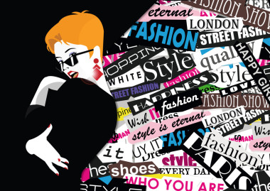 素描风格的时尚女孩.照片