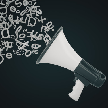 帶有抽象字母的揚聲器